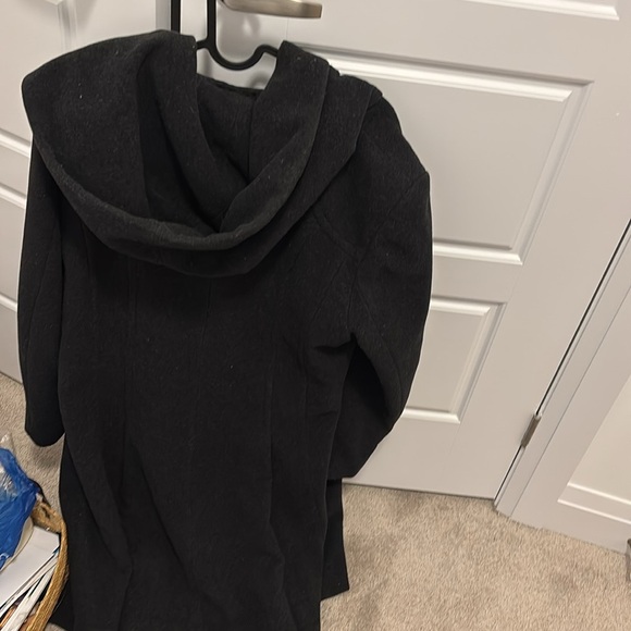 Laura Petite grey hooded Wool blend Elegant coat Sz 14 - Picture 10 of 14